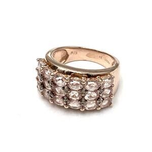 925 RI Ring Sterling Silver Ring Size 6 Rose Gold Plated Cocktail